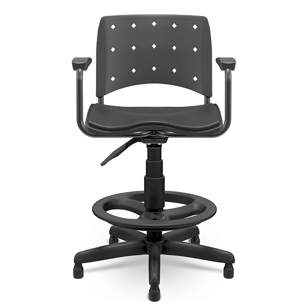 Cadeira Caixa Alta Secretária Giratória Ergoplax+ Braços Fixos Escritório PX015 Cadeira Brasil