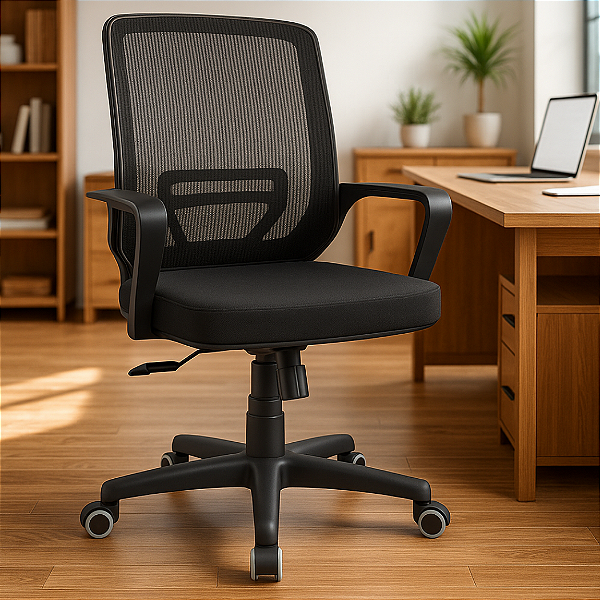 Cadeira Presidente Giratória para Escritório com Encosto em Tela Relax Cadeira Brasil PX091 FCB