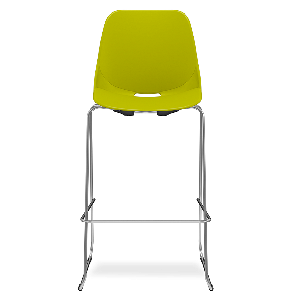 Banqueta Alta Trapezoidal Cromada Dalli DA202 Cadeira Brasil