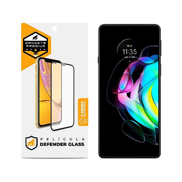 Película para Motorola Moto Edge 20 Pro - Defender Glass Preta - Gshield