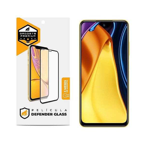 Película para Xiaomi Poco M3 Pro 5G - Defender Glass Preta - Gshield