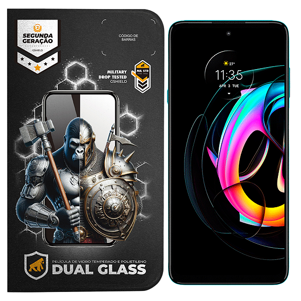 Película para Motorola Moto Edge 20 Lite - Dual Glass Preta - Gshield