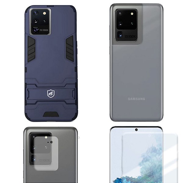 Película de Nano Gel + Câmera + Nano Traseira + Capa Armor para Samsung Galaxy S20 Ultra - Gshield