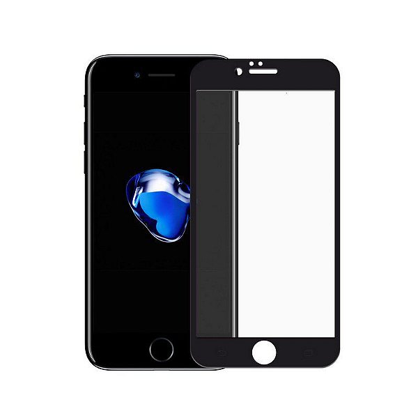 Película Coverage 5D Pro Preta para iPhone 7 Plus / 8 Plus - Gshield (Cobre toda tela)