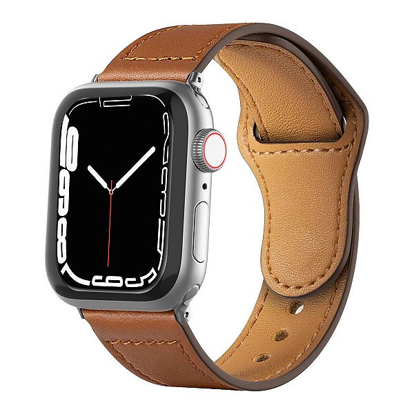 Pulseira de Couro para Apple Watch 42 / 44 / 45MM - Marrom - Gshield