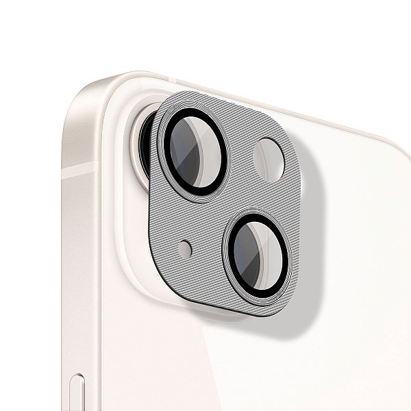Protetor de Lente de Câmera de Alumínio para iPhone 13 - Prata - Gshield