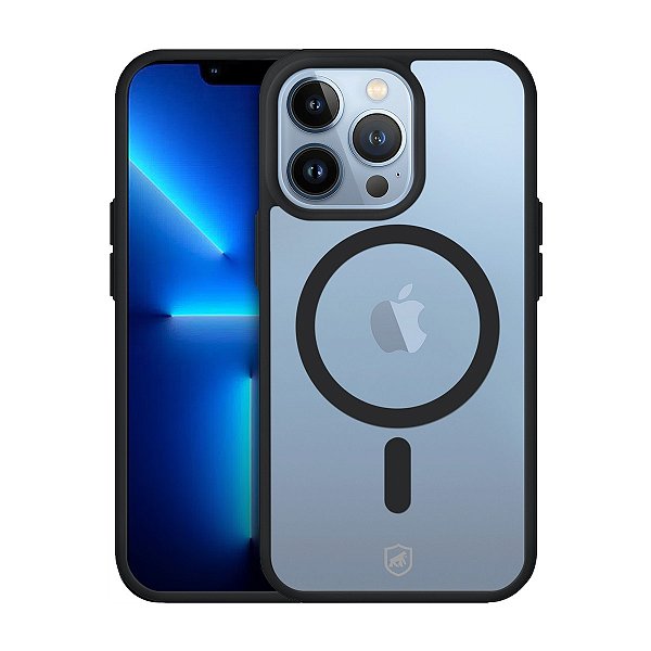 Capa para Iphone 13 Pro MagSafe Vidro Indução Azul