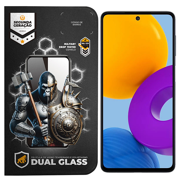 Película para Samsung Galaxy M52 - Dual Glass Preta - Gshield