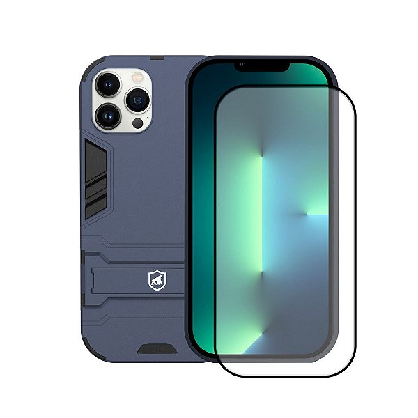 Kit Capa Armor e Pelicula Coverage 5D Pro Preta para iPhone 13 Mini - Gshield