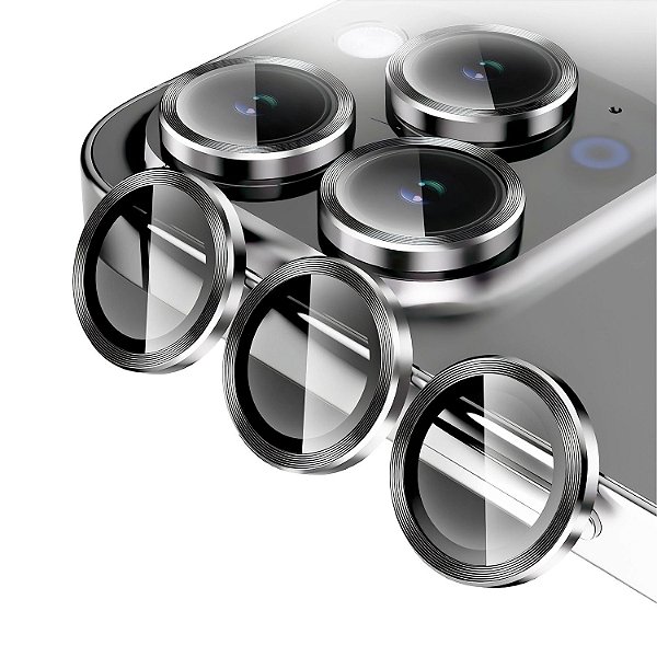 Protetor de Lente para iPhone 14 Pro Max - One Armor - Frame para câmera - Prata - Gshield