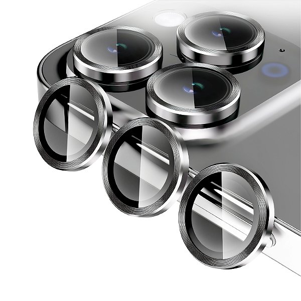 Protetor de Lente para iPhone 13 Pro Max - One Armor - Frame para câmera - Prata - Gshield