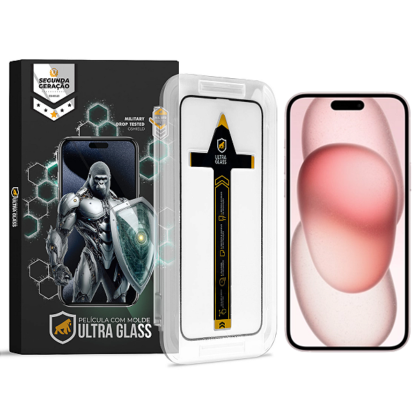 Película para iPhone 15 - Ultra Glass - Preta - Gshield