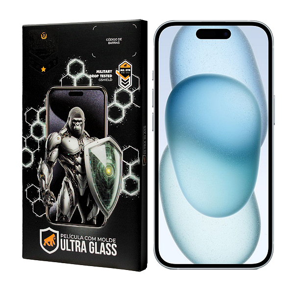 Película para iPhone 15 Plus - Ultra Glass - Preta - Gshield