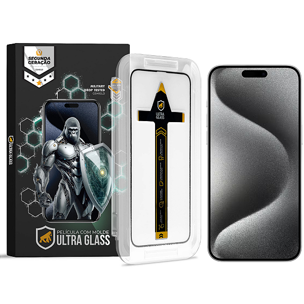 Película para iPhone 15 Pro Max - Ultra Glass - Preta - Gshield