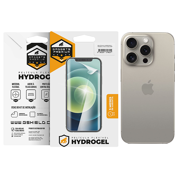 Película para iPhone 15 Pro Max - Traseira Hydrogel HD - Gshield - Gshield  - Capas para celular, Películas, Cabos e muito mais