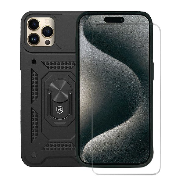 Kit Capa Dinamic Cam Protection e Pelicula Nano Vidro para iPhone 15 Pro Max - Gshield