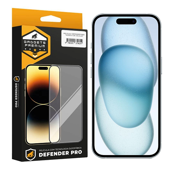 Película para iPhone 15 Plus - Defender Pro - Preta - Gshield