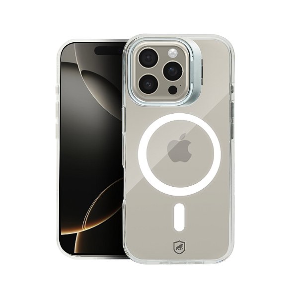Capa para iPhone 16 Pro - MagSafe Crystal Armor Stand - NÃO AMARELA - Gshield