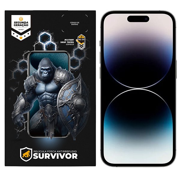 Película para iPhone 14 Pro - Fosca Antirreflexo com Aplicador - Survivor - Gshield