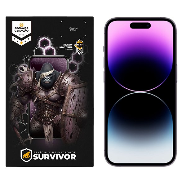 Película para iPhone 14 Pro - Privacidade com Aplicador - Survivor - Gshield