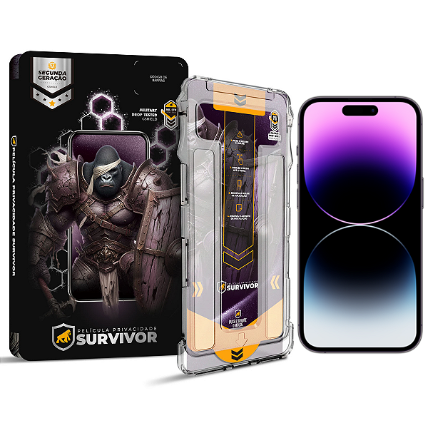Película para iPhone 14 Pro - Privacidade com Aplicador - Survivor - Gshield