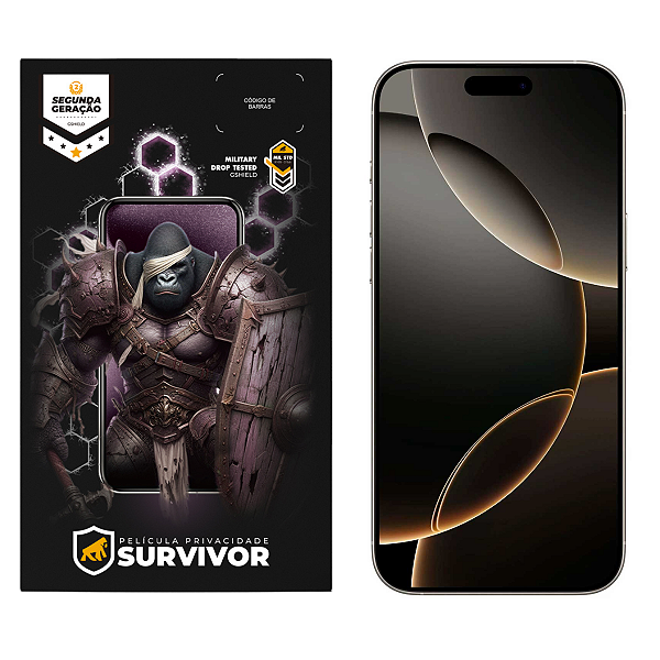 Película para iPhone 16 Pro - Privacidade com Aplicador - Survivor - Gshield