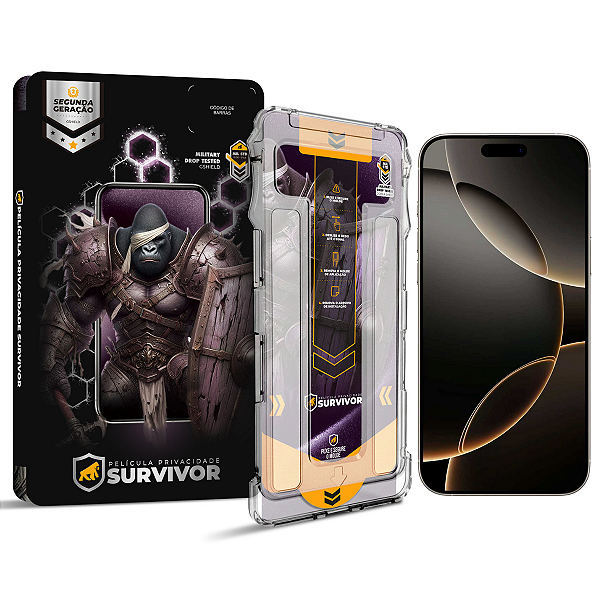 Película para iPhone 16 Pro - Privacidade com Aplicador - Survivor - Gshield