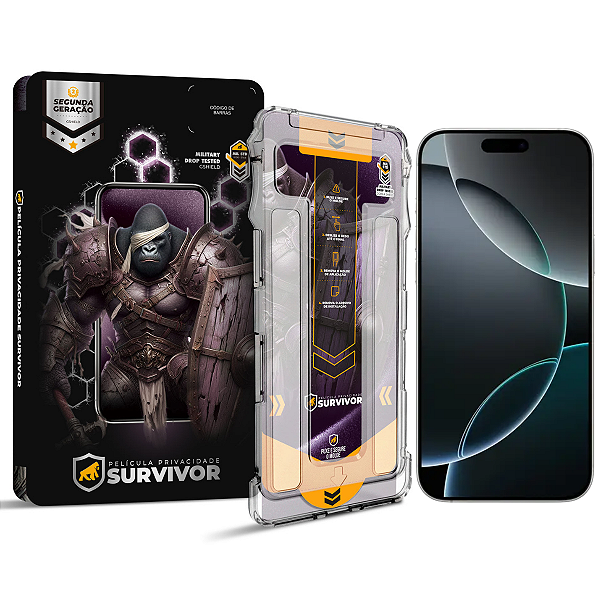 Película para iPhone 16 Pro Max - Privacidade com Aplicador - Survivor - Gshield