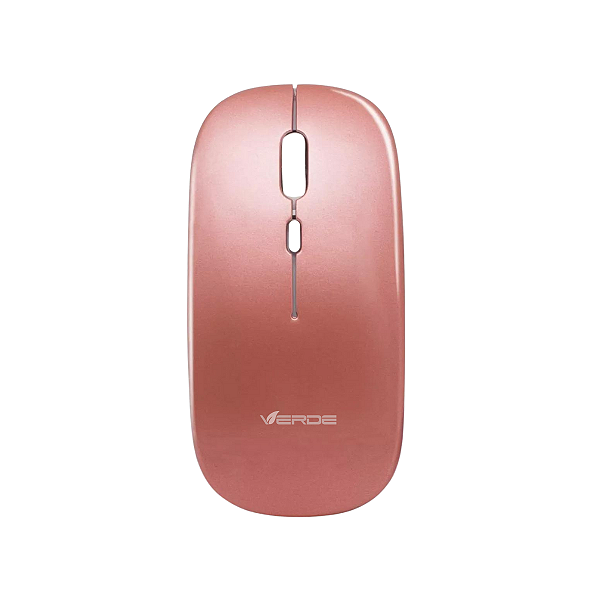 Mouse Sem Fio Recarregável Wireless Bluetooth LED RGB - Rosa - Verde