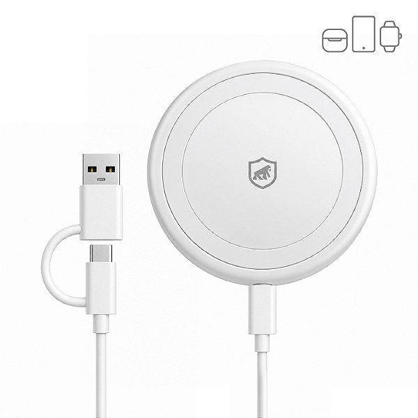 Carregador Wireless 3 em 1 - Discovery - Branco - Gshield
