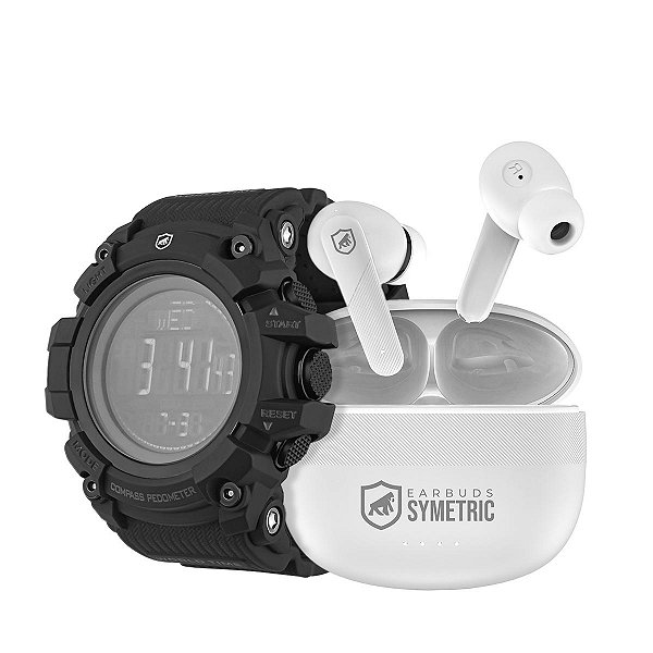 KIT - Earbuds Symetric + Relógio Esportivo Tech Fury - Gshield