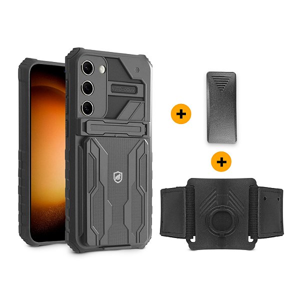 Kit Snap Guardian - Clip + Braçadeira + Capa para Samsung Galaxy S21 FE - Gshield