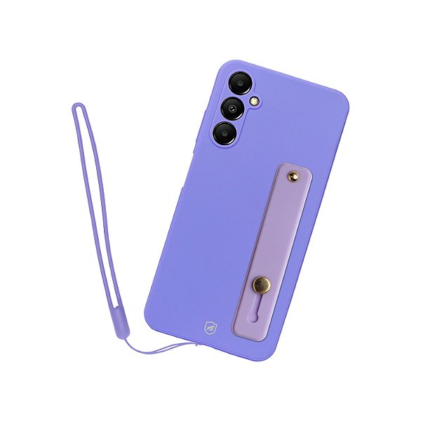 Kit Capa Silicon Veloz para Samsung Galaxy A15 + Ring Socket + Cordão - Lilás - Gshield