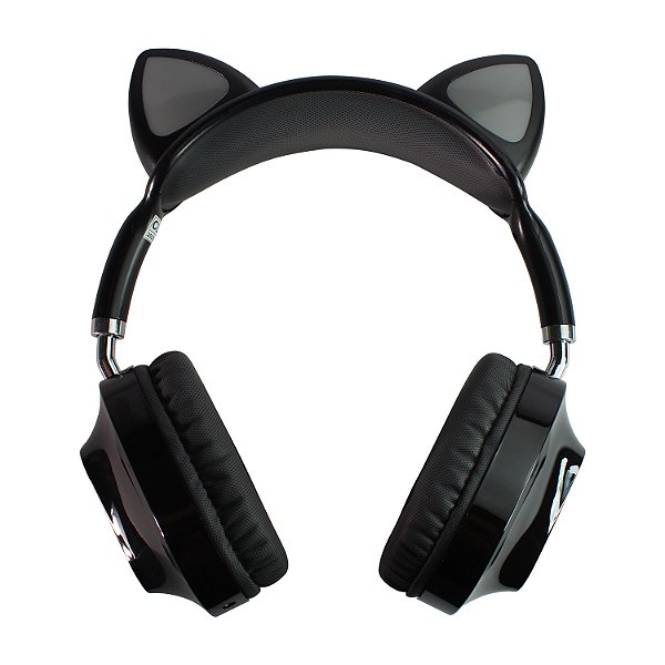 Fone Headset Bluetooth Cat Ear - Extra Bass - Preto - Verde