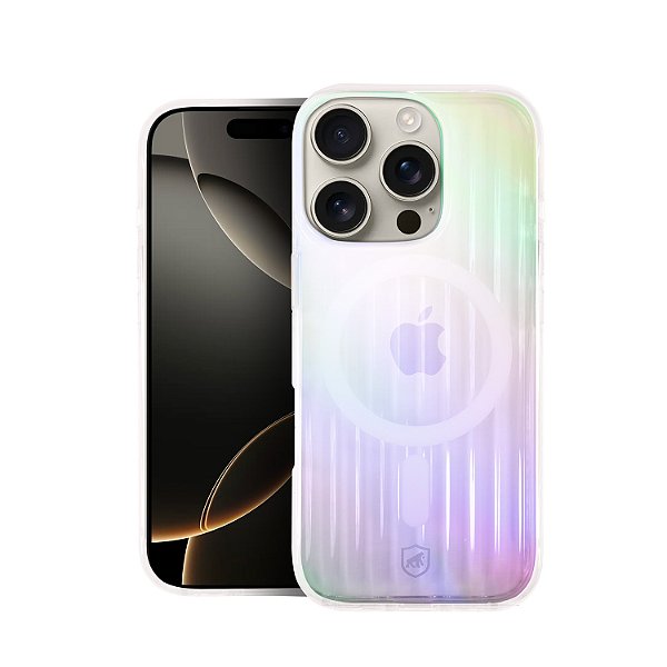 Capa para iPhone 16 Pro - Magsafe Rainbow Transparente - Gshield