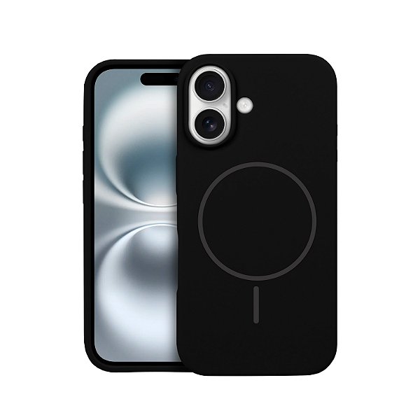 Capa para iPhone 16 Plus - Silicon Liquid Magsafe - Preta - Gshield