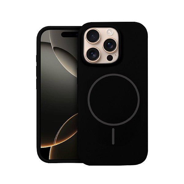 Capa para iPhone 16 Pro - Silicon Liquid Magsafe - Preta - Gshield