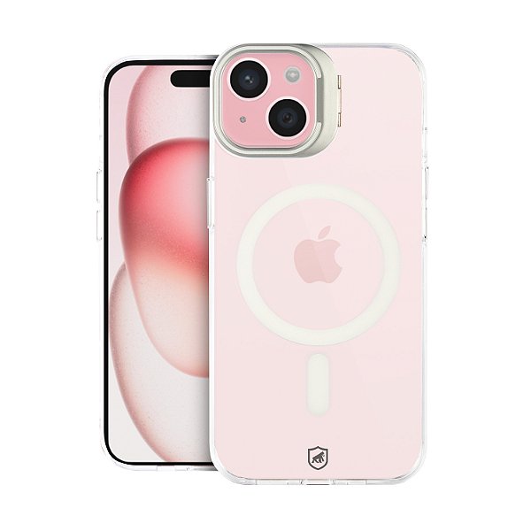 Capa para iPhone 15 - MagSafe Crystal Armor Stand - NÃO AMARELA - Gshield
