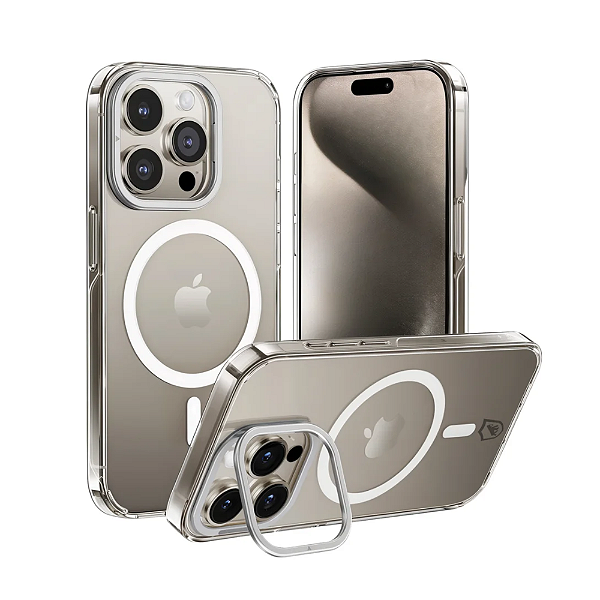 Capa para iPhone - MagSafe Crystal Armor Stand - NÃO AMARELA - Gshield