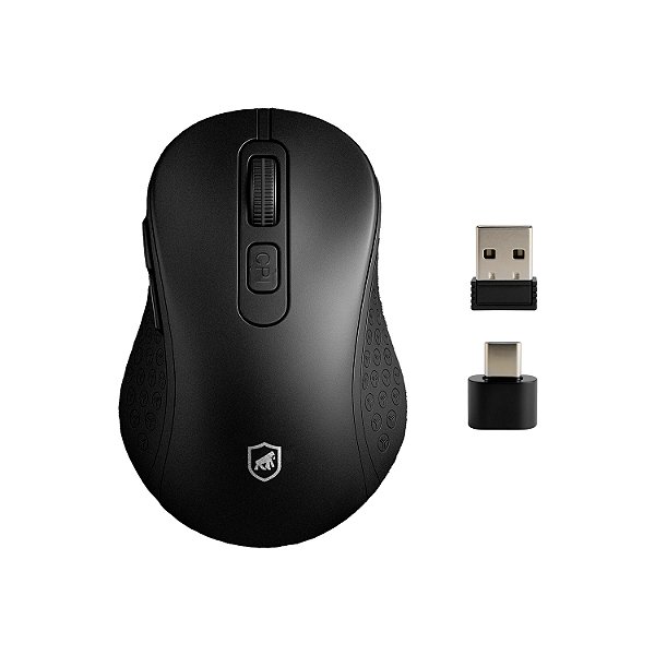 Mouse sem Fio USB-A com Adaptador Tipo C - Hybrid - Gshield