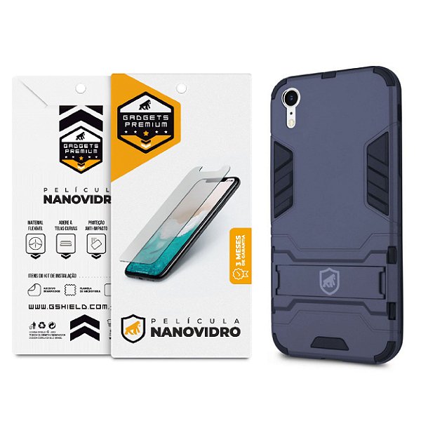 Kit para iPhone XR - Capa Armor e Película de Nano Vidro - Gshield