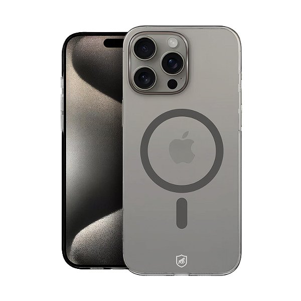Capa para iPhone 15 Pro Max - Crystal Slim Magsafe - NÃO AMARELA - Titanium - Gshield
