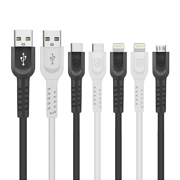 Cabo Dual Shock - Micro usb - Tipo C - Lightning MFI Homologado - 2M - Gshield