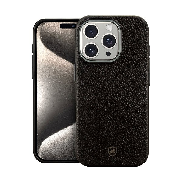 Capa para iPhone 15 Pro Max - Magsafe Tech Couro - Preta - Gshield