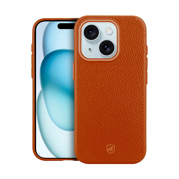 Capa para iPhone 15 - Magsafe Tech Couro - Marrom - Gshield
