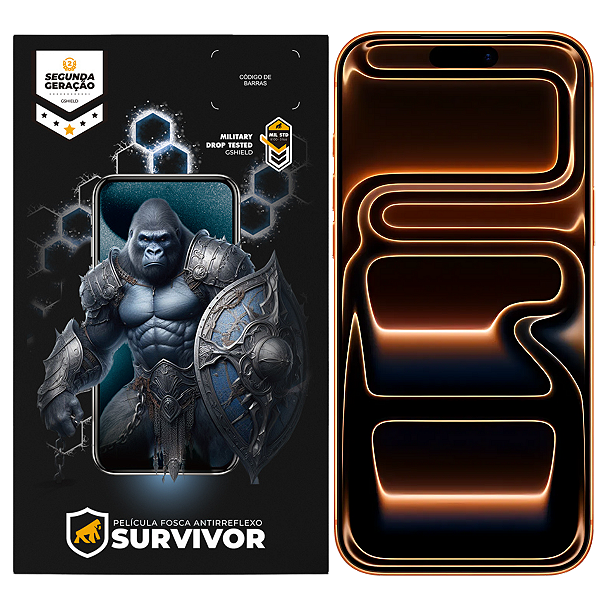 Película para iPhone 17 Pro Max - Fosca Antirreflexo com Aplicador - Survivor - Gshield