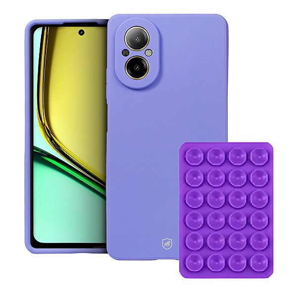 Capa Silicon Veloz para Realme C67 + Ventosa - Lilás - Gshield