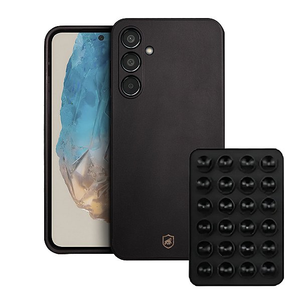 Kit Capa Silicon Veloz para  Samsung Galaxy M35 +  Ventosa - Preta - Gshield