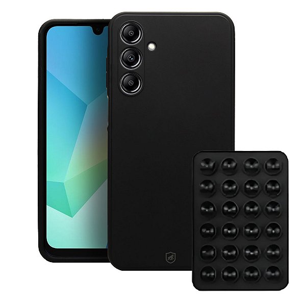 Kit Capa Silicon Veloz para  Samsung Galaxy A16 5G +  Ventosa - Preta - Gshield