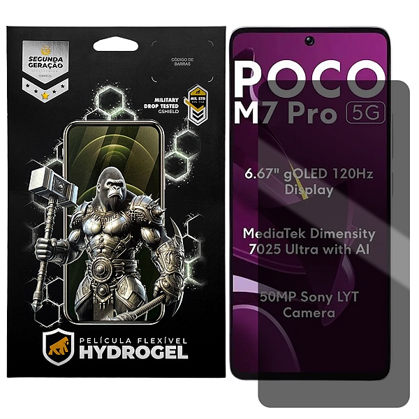 Película para Xiaomi Poco M7 Pro 5G - Privacidade Hydrogel - Gshield